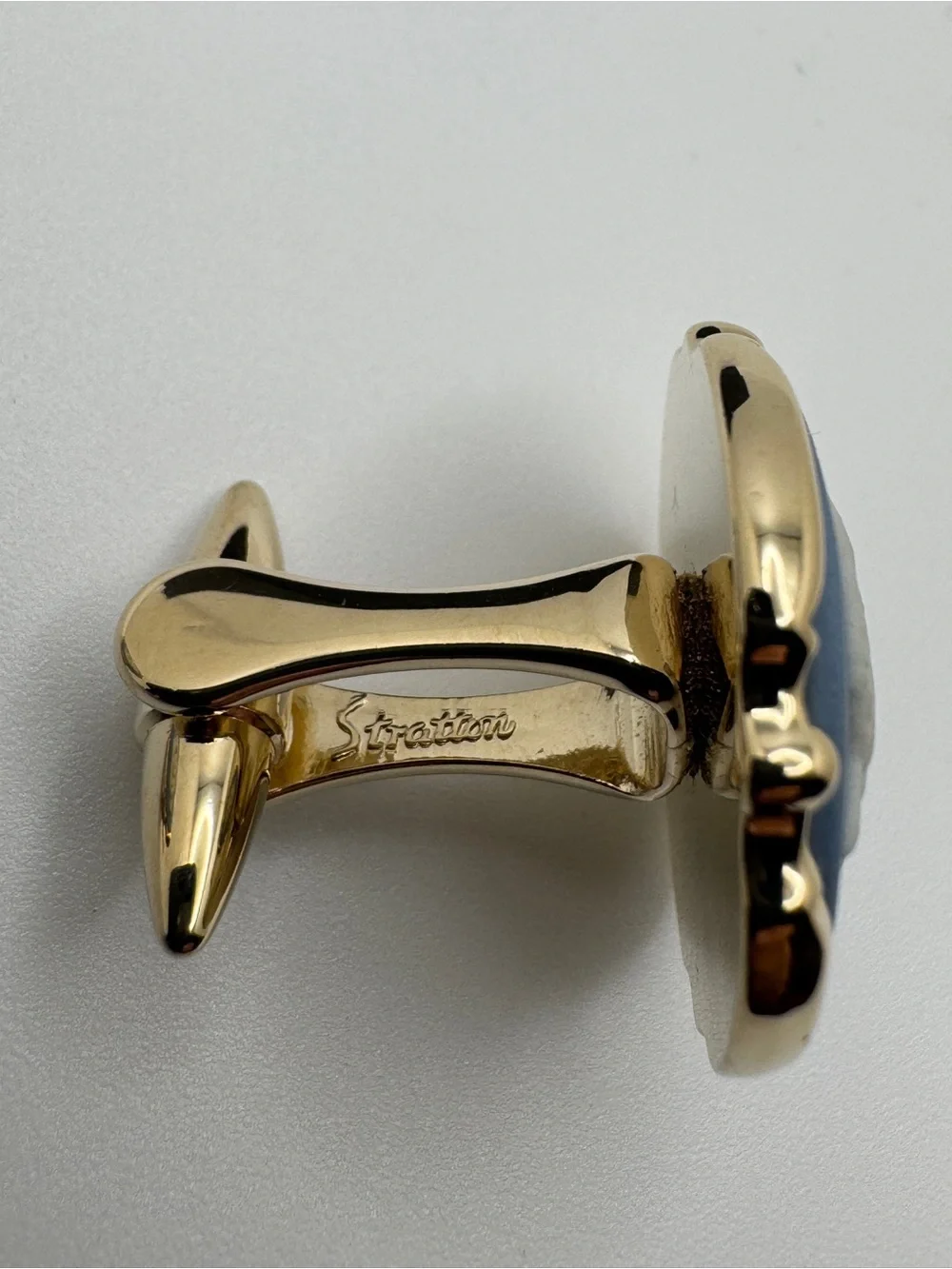 Wedgewood by Stratton Blue Jasperware Ship Cufflinks